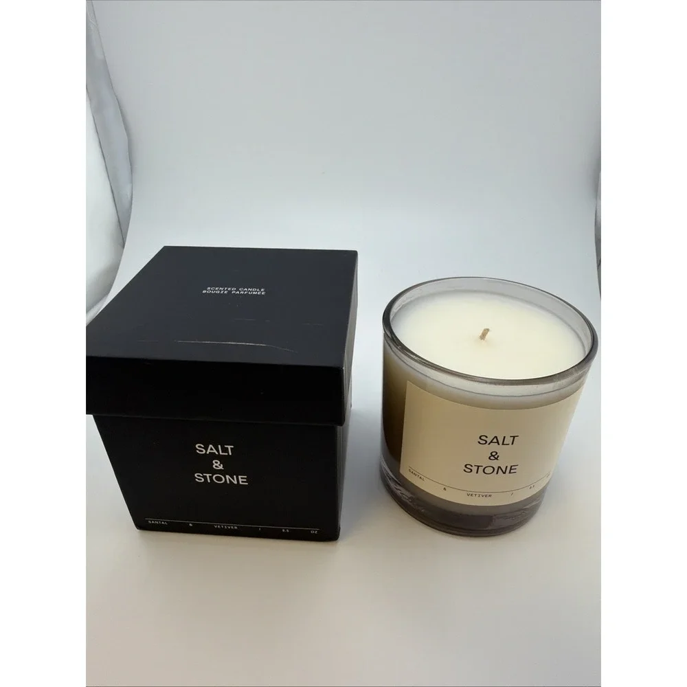Salt & Stone Santal And Vetiver Scented Candle 8.5 oz NEW In Box